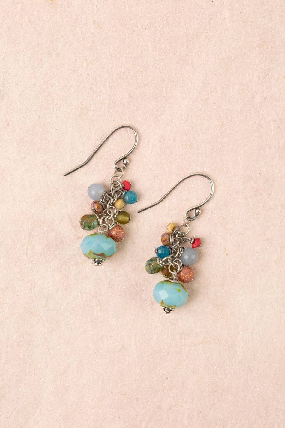 Anne Vaughan Designs Jewelry - Leilani Neon Apatite, Czech Glass Cluster Earrings