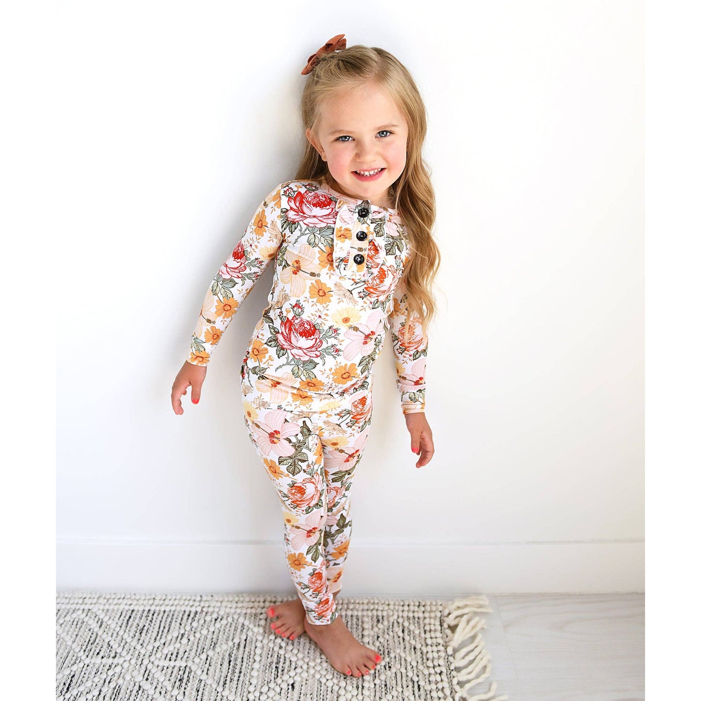 Gigi and Max - Bamboo Pajama Kids Clothing Sleepies Toddler 2PC Ruffle Set Nella