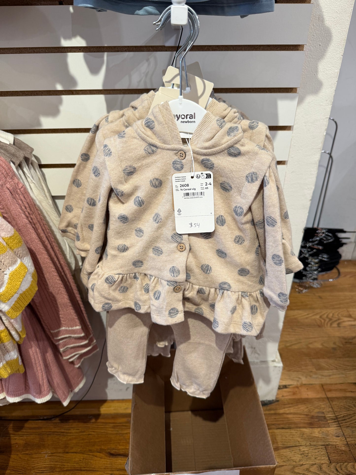 Tan Polka Dot 3 Piece Set