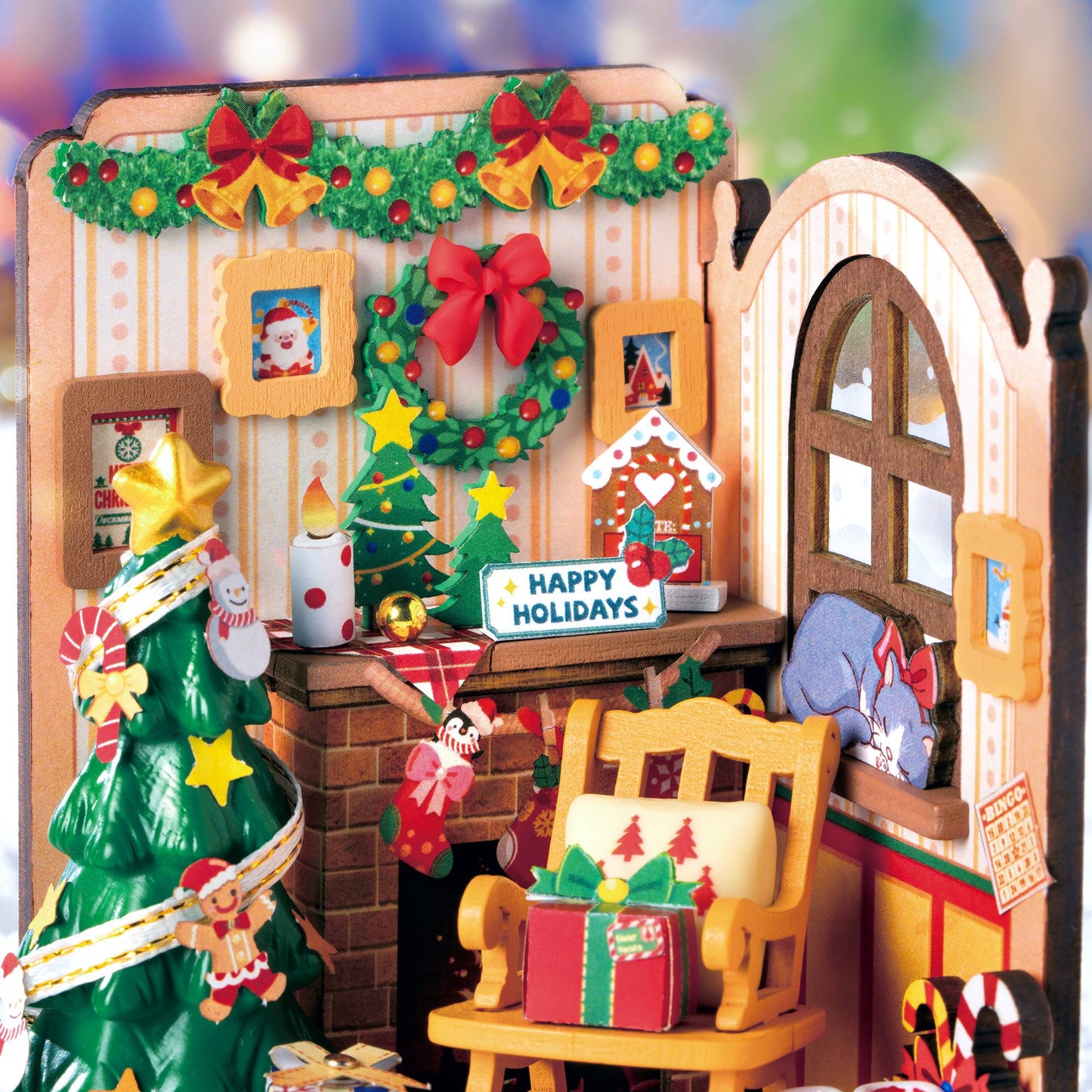 Hands Craft - DIY Miniature House Kit: Christmas Fireplace
