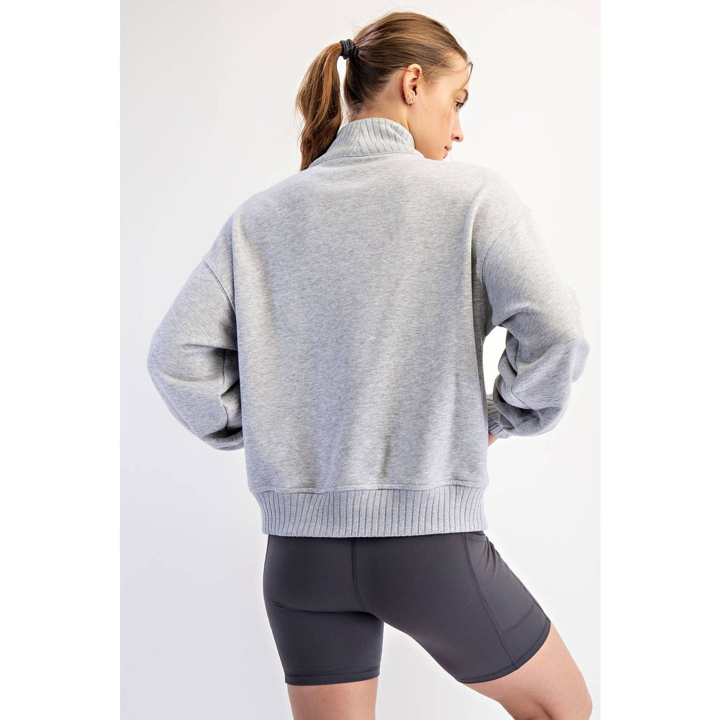 Rae Mode - FRENCH TERRY FLEECE QUARTER ZIP PULLOVER
