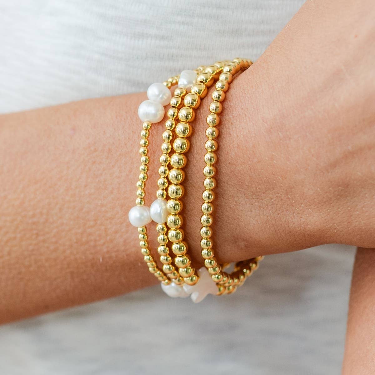 Splendid Iris - Classic Beaded Stretch Bracelets