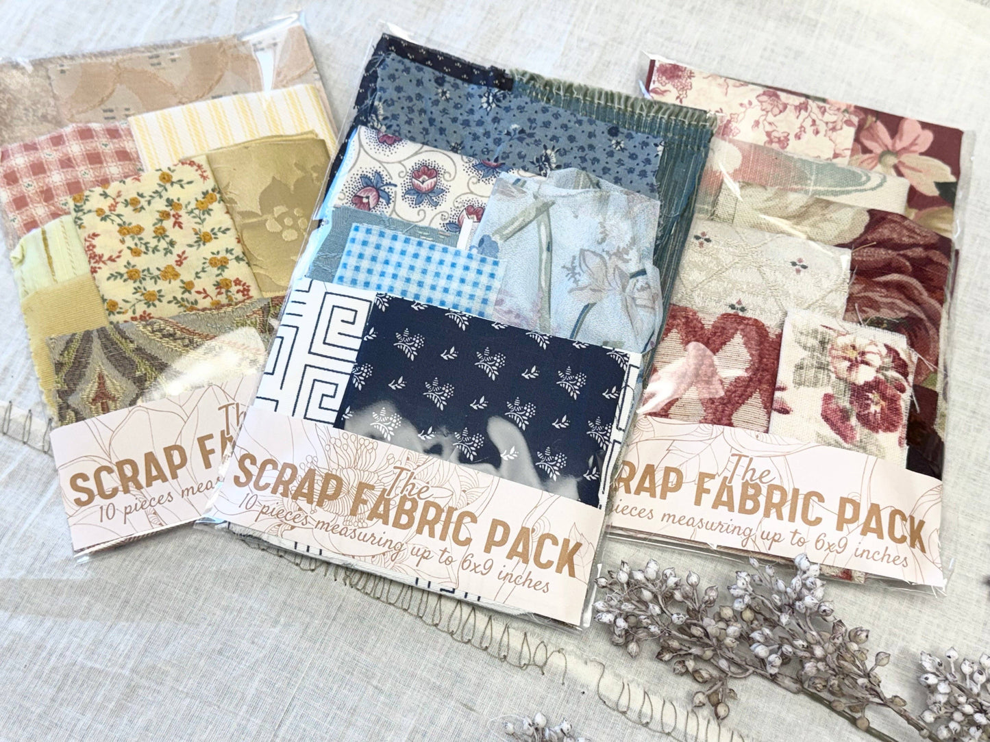 A House of Books - Fabric Scraps by Color Textile Collage