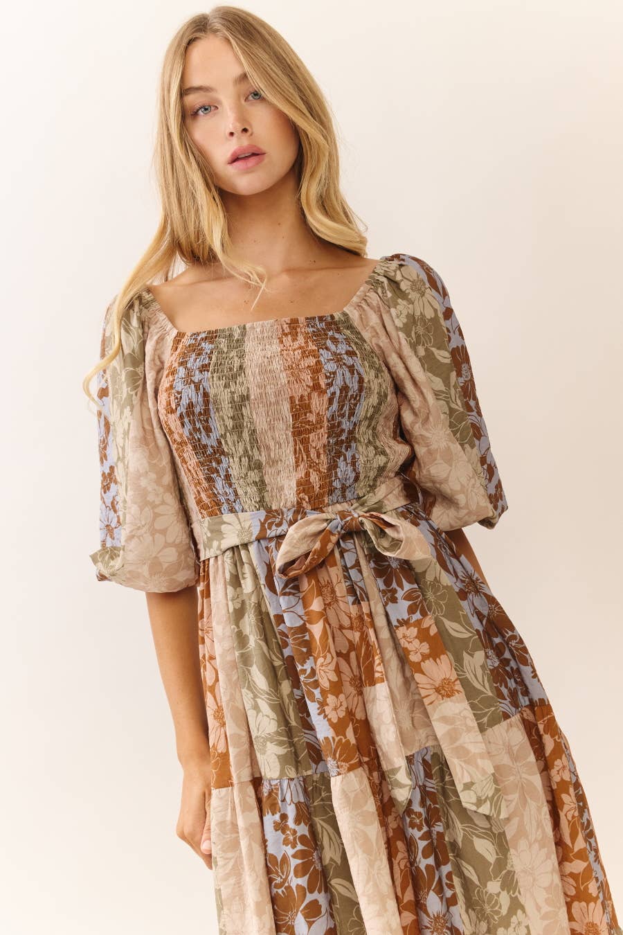 Oddi - Mixed Floral Print Midi Dress