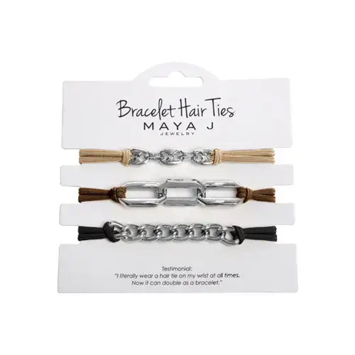 Maya J - 2-in-1 Bracelet Hair Tie Set - Classic - 3 Pc Set