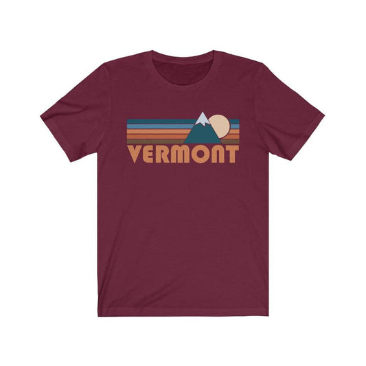Hey Mountains - Vermont T-Shirt - Retro Mountain Adult Unisex Vermont T Shirt