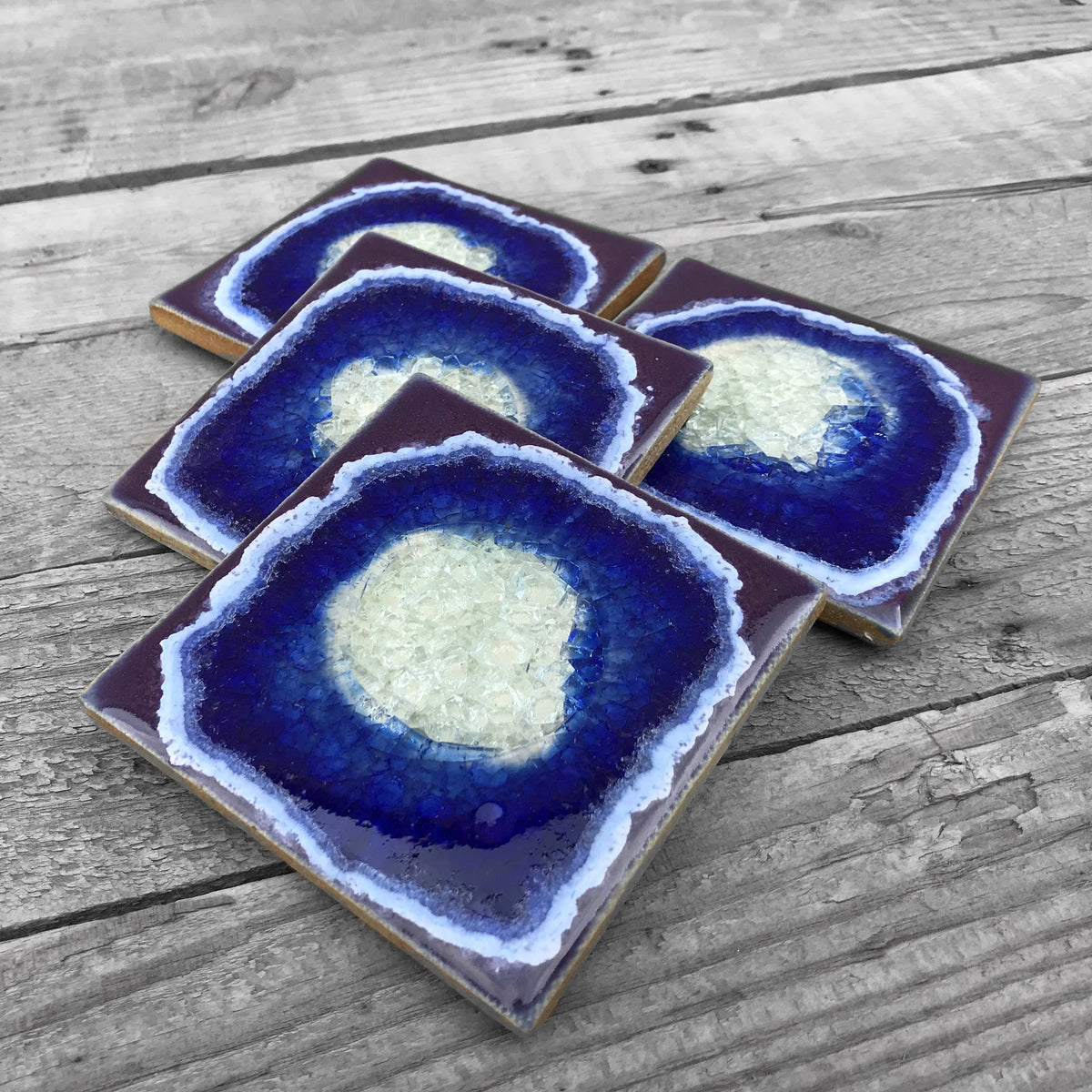 Dock 6 Pottery - Square Coaster - Purple - Individual Coaster