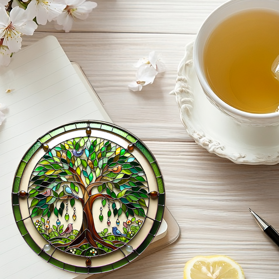 Fernville Creations - Tree of Life Coaster, Ceramic Coaster with Printed Image