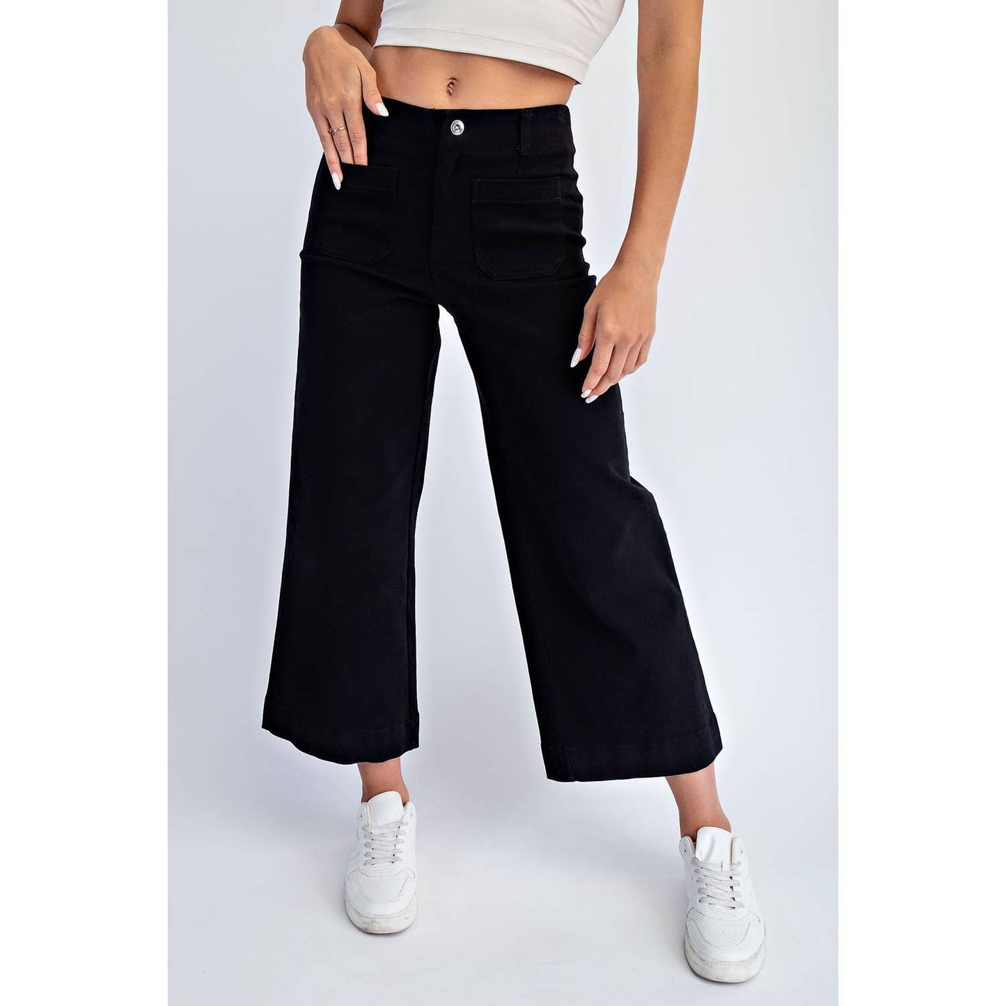 Rae Mode - HEAVY COTTON TWILL CROPPED WIDE PANTS