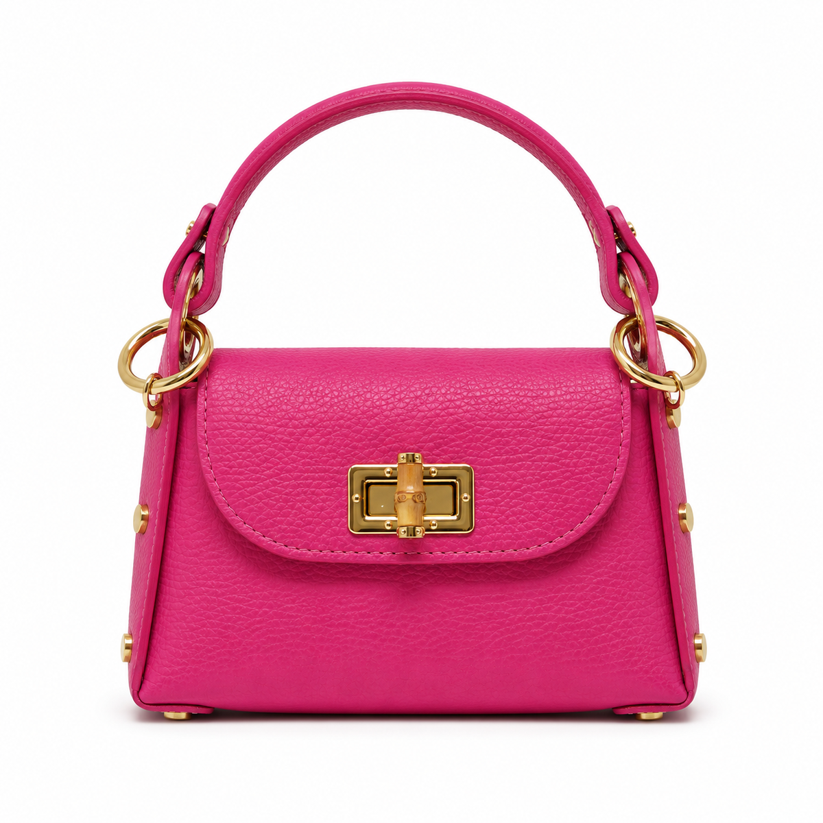German Fuentes Handbags - GF1075 GENUINE ITALIAN LEATHER  BAMBOO CLASP, CROSSBODY BAG