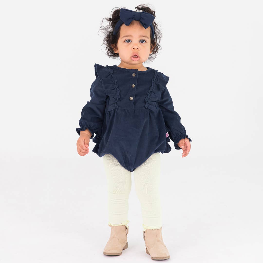 RuffleButts + RuggedButts - Girls Ivory Footless Ruffle Tights