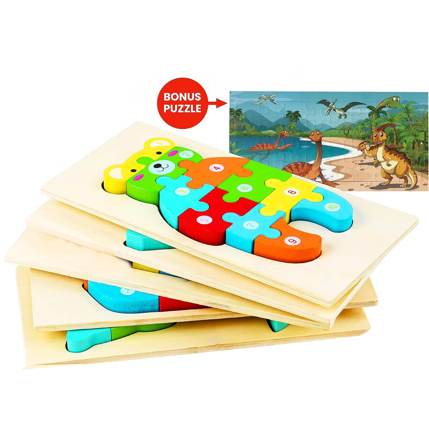 Wooden Puzzle, Educational Toy Gift - Assorted