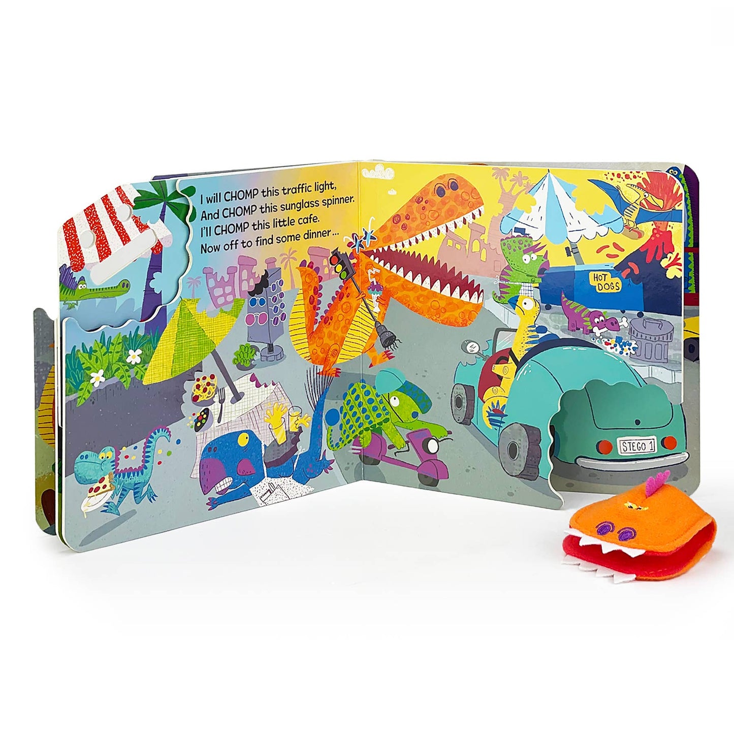 Cottage Door Press - Chomp Chomp Dino Board Book with Puppet