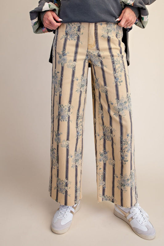 Hydrangea Stripe Pants