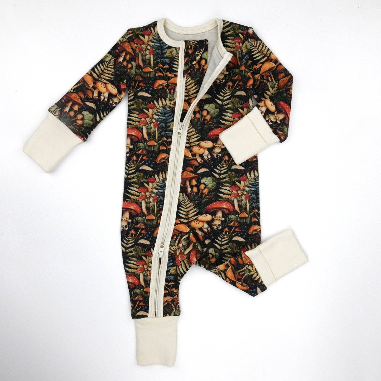 Earthy - Organic Cotton Baby Pajamas 2-Way Zipper Sleeper, Yarrow