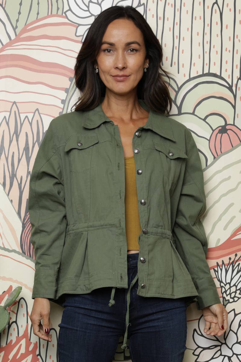 Nostalgia - E2U94-ASIS DENIM RUFFLE PEPLUM JACKET