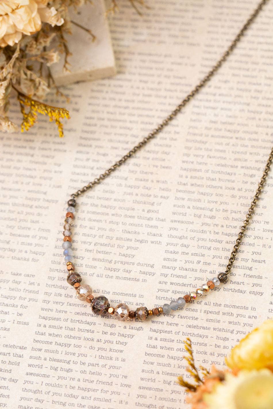 Anne Vaughan Designs Jewelry - Copper Tides 16-18" Czech Glass, Crystal Simple Necklace