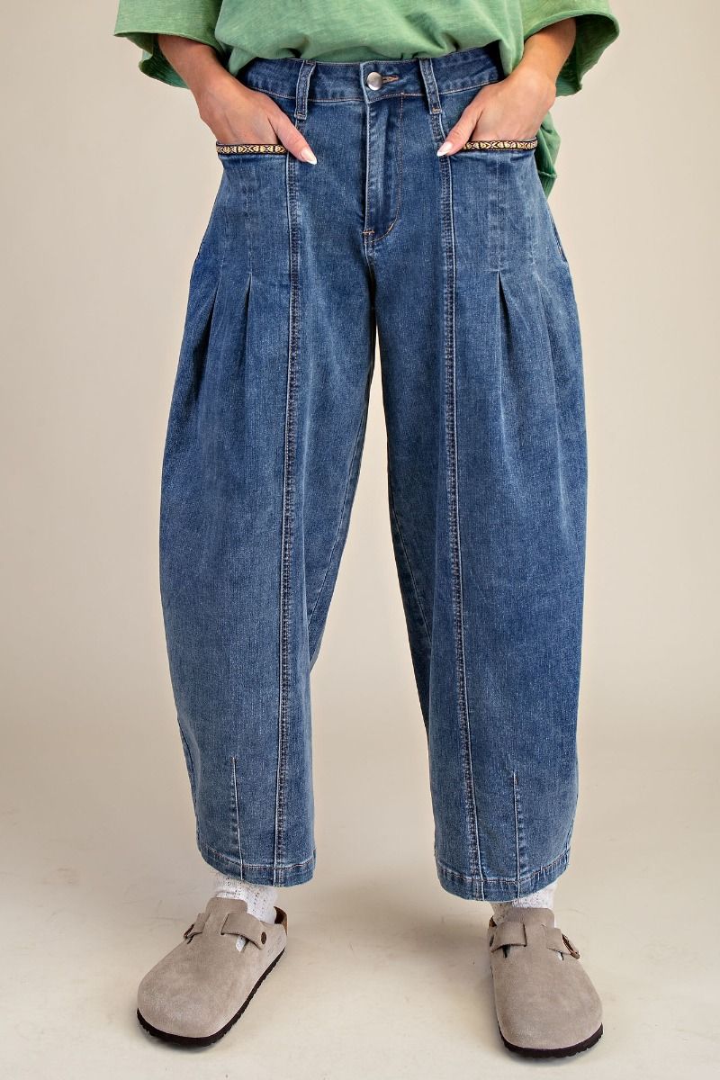 Barrel Jean With Trim