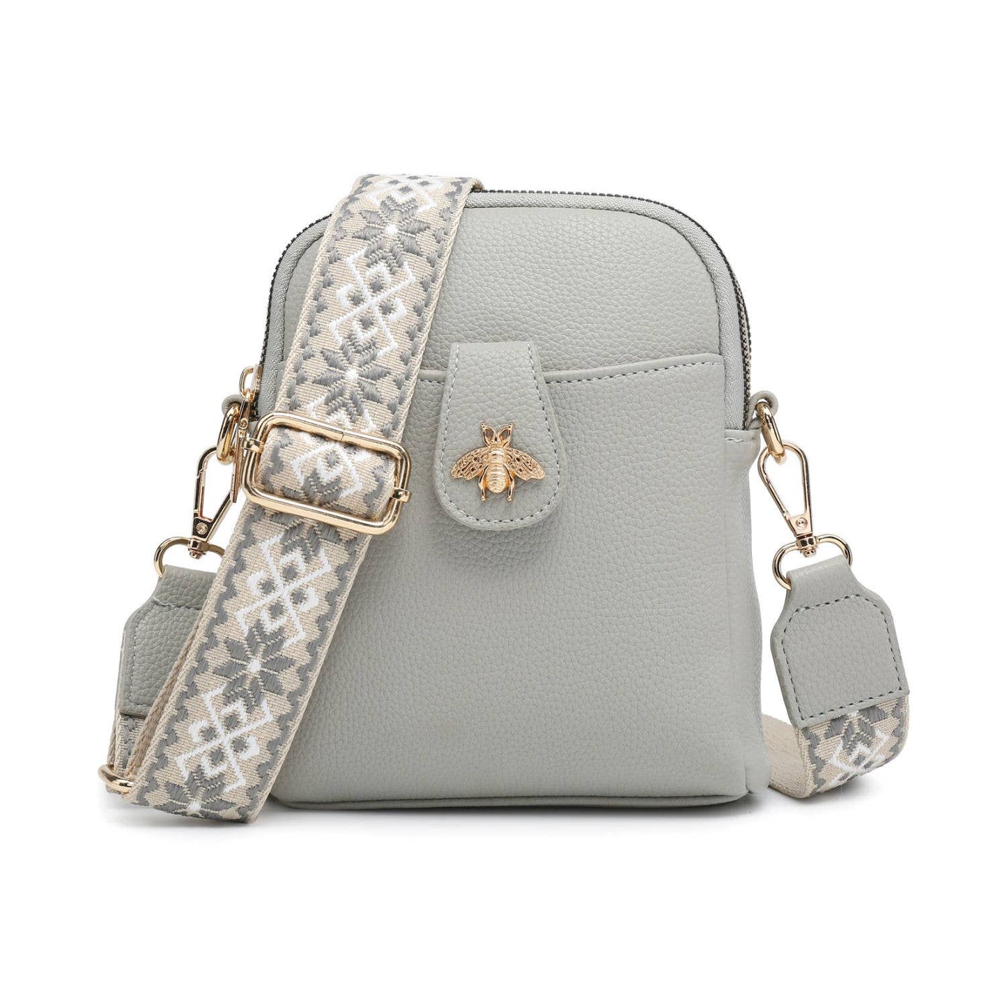 Papaya Fashion Ltd - B23001 Cross Body Handbag with double zip top sections