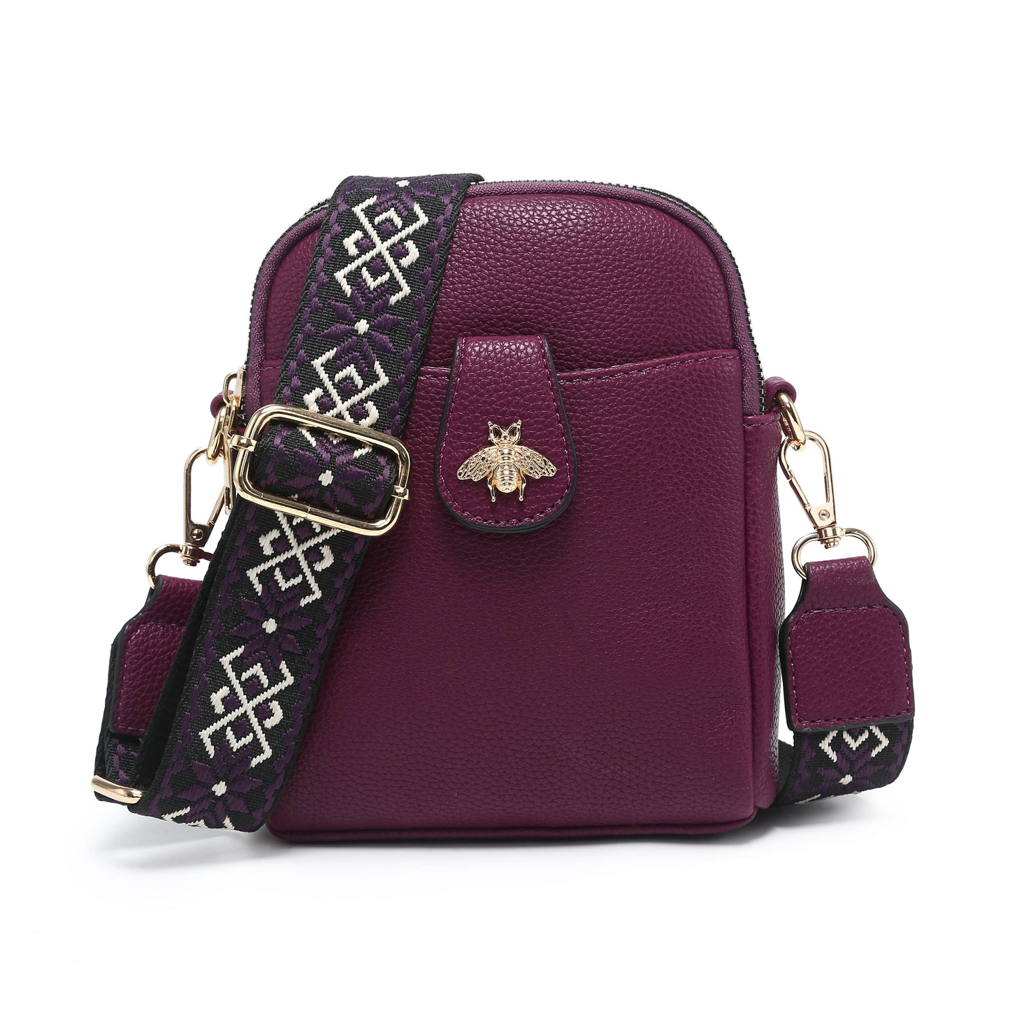 Papaya Fashion Ltd - B23001 Cross Body Handbag with double zip top sections