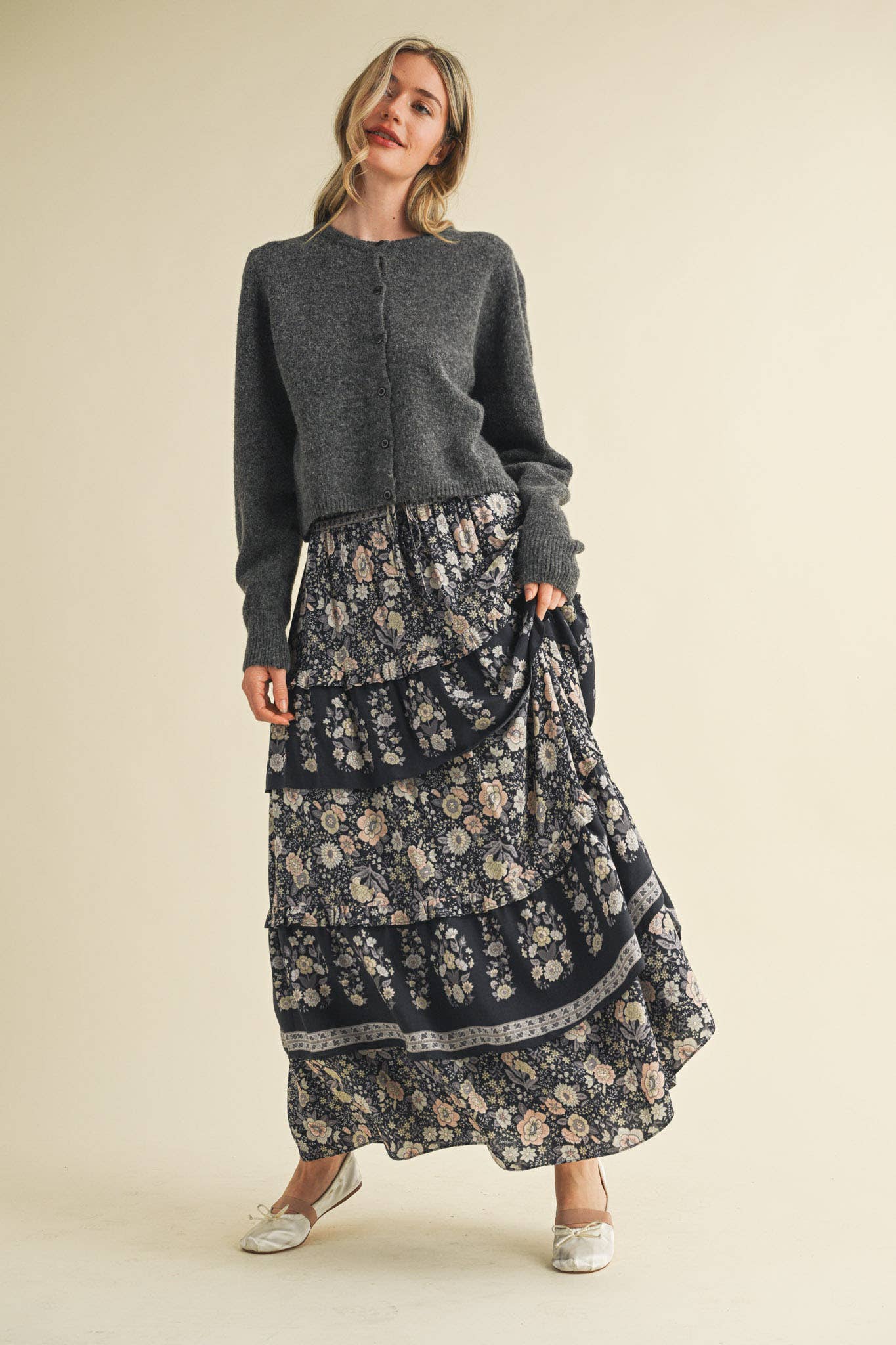 &MERCI - LONG PUFF SLEEVE SWEATER CARDIGAN MSW11018