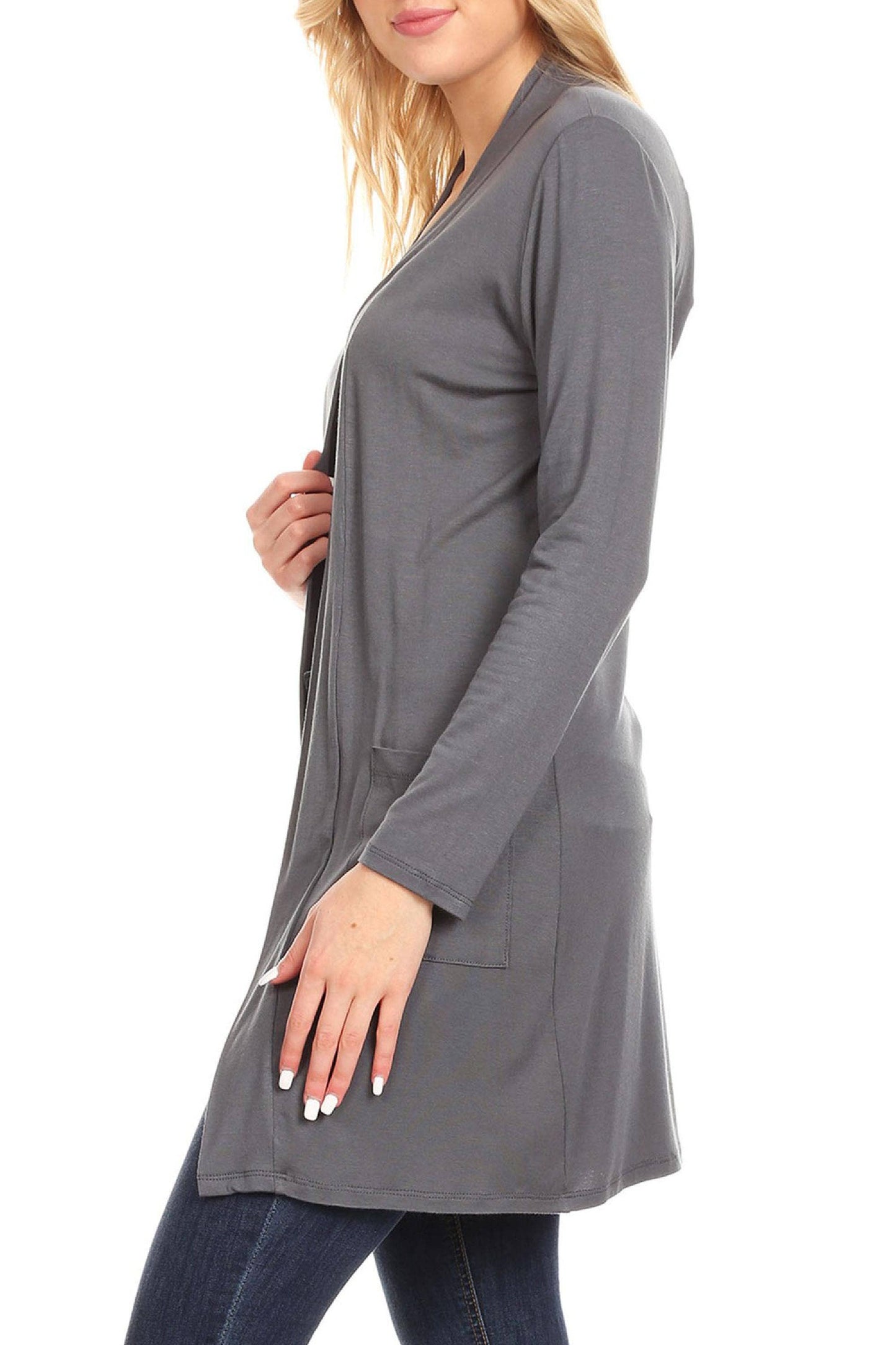 Women's Casual Solid Long Sleeve Open Cardigan