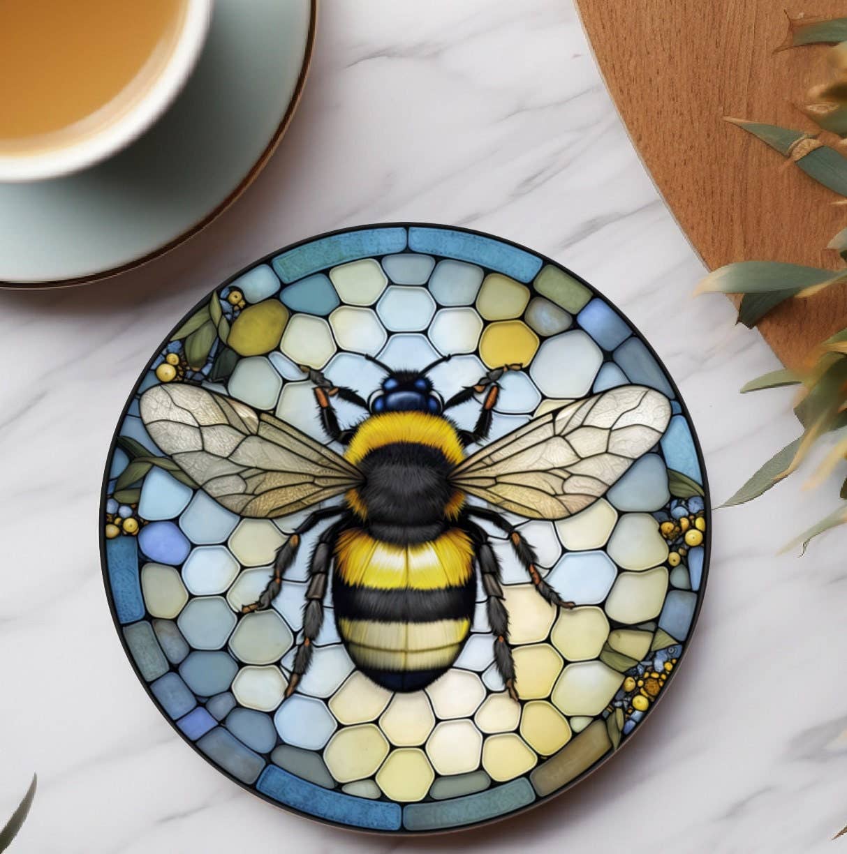 Fernville Creations - Bee Coaster, Bee Keeper Gift, Nature Inspired Home Decor