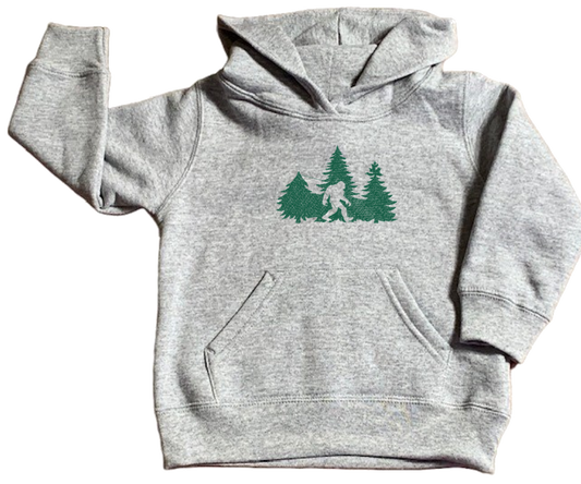 EMBELLISH By Kathleen - Embroidered Toddler Hoodie: Sasquatch in Trees