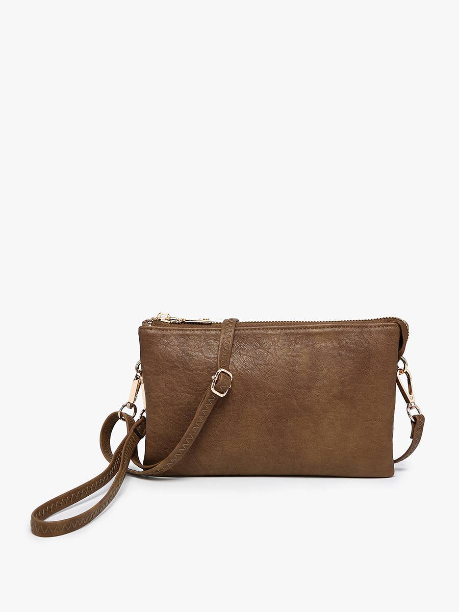 Jen & Co. - M013 Riley Monogrammable 3 Compartment Crossbody/Wristlet