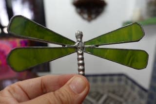 Stained glass stars and Talavera - Handmade Stained Glass Dragonfly – Giftable in Any Color