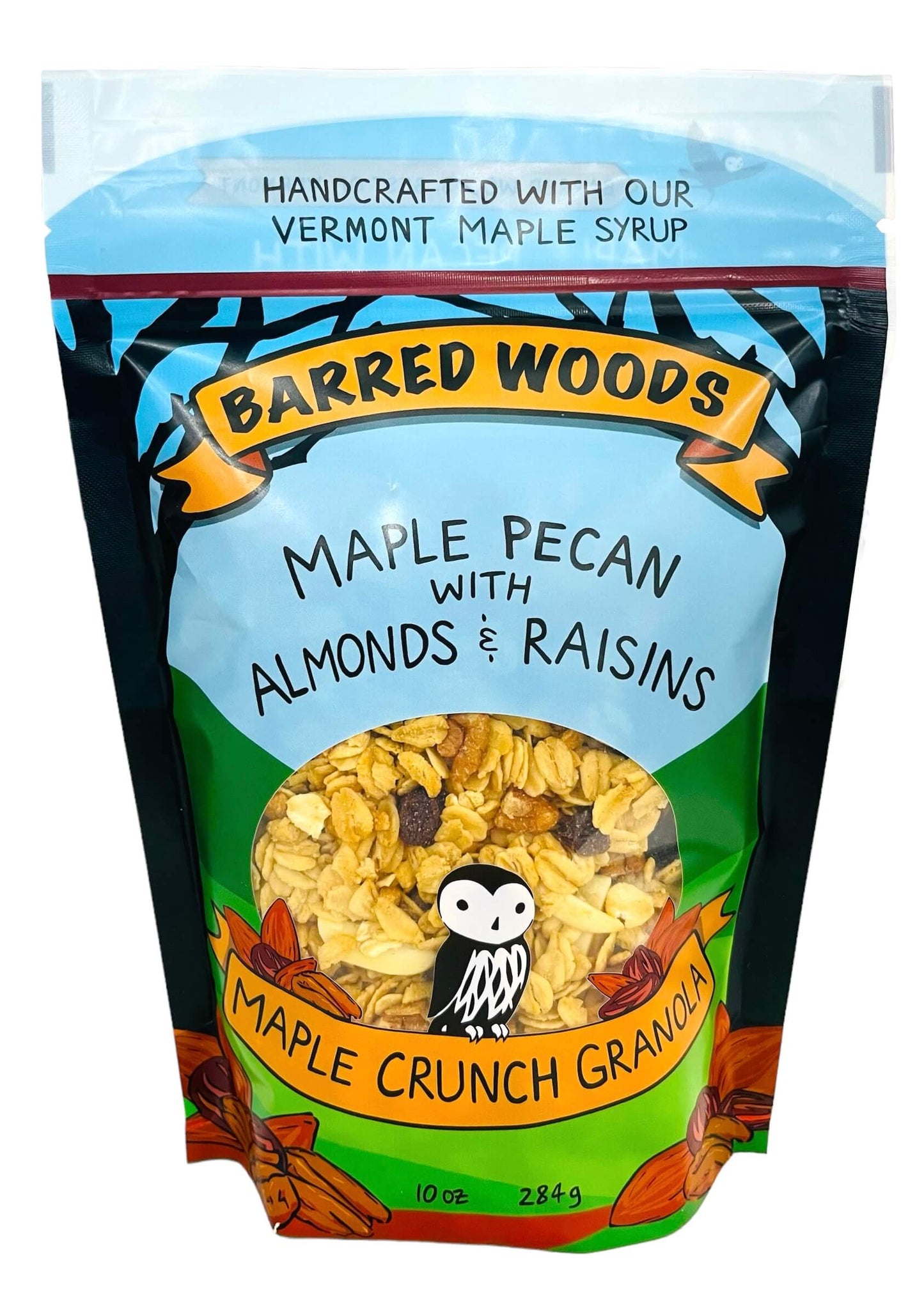 Barred Woods Maple - Maple Crunch Granola - Maple Pecan with Almonds & Raisins