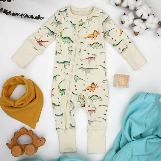 Earthy - Organic Cotton Baby Pajamas 2-Way Zip Front Zipper Sleeper, Ziggy