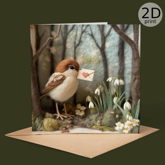 Good Post Day - Sparrow Love 2D Printed Card