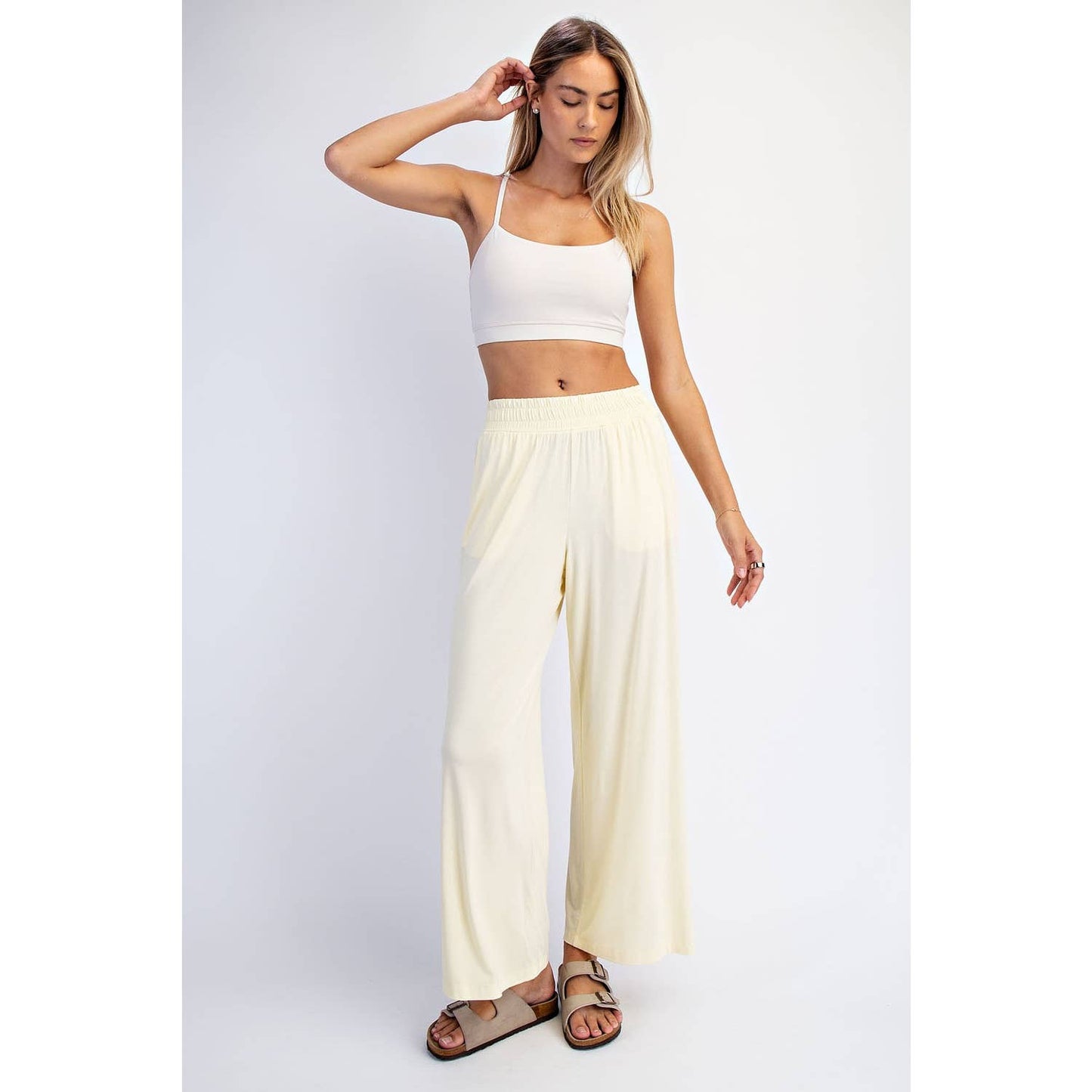 Rae Mode - VISCOSE MODAL CROPPED WIDE LEG PANTS