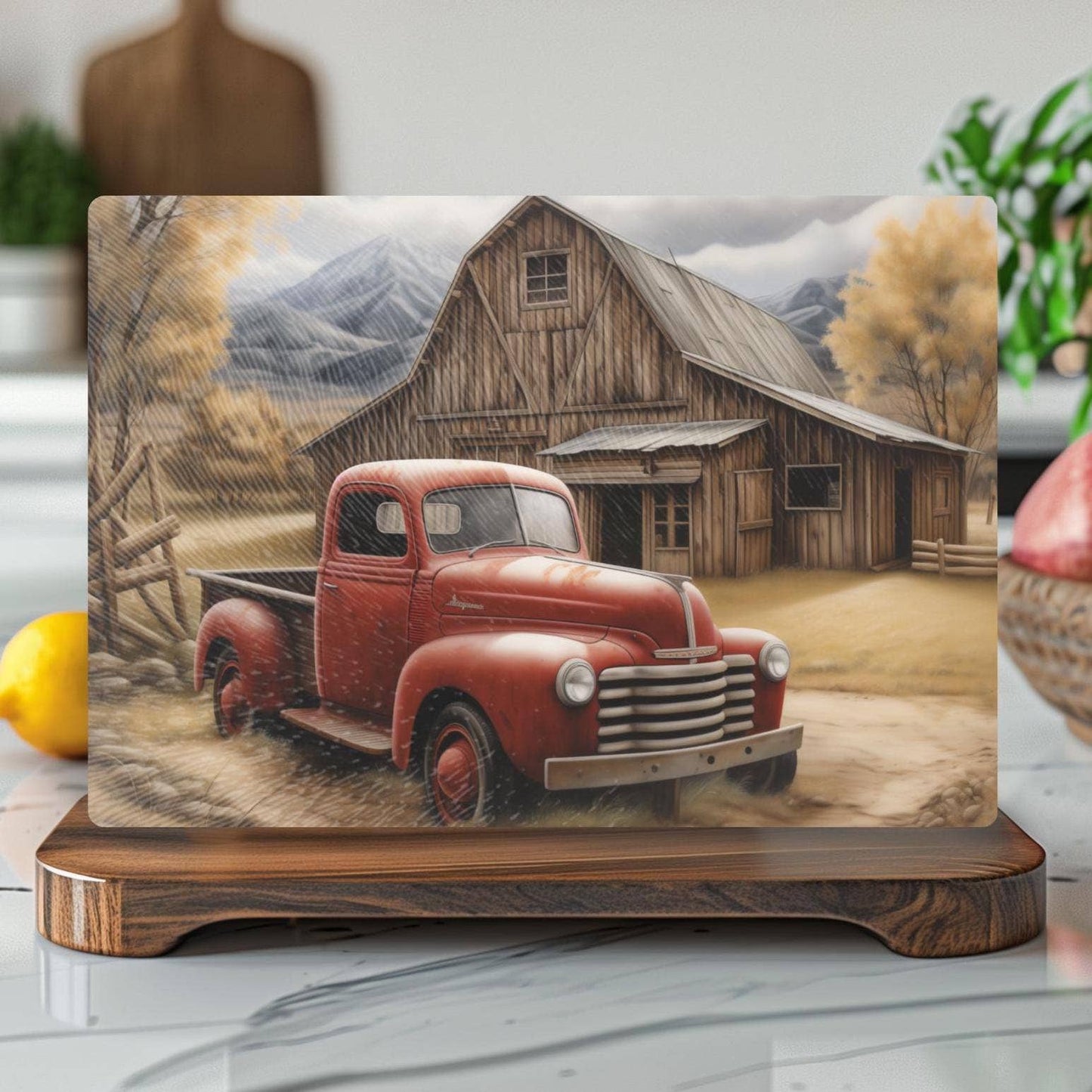 Fernville Creations - Tempered Glass Cutting Board: Farmhouse Kitchen Tray