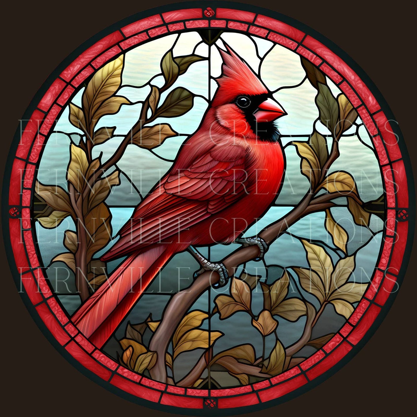 Fernville Creations - Cardinal Coaster, Bird Lover Gift, Nature Home Decor