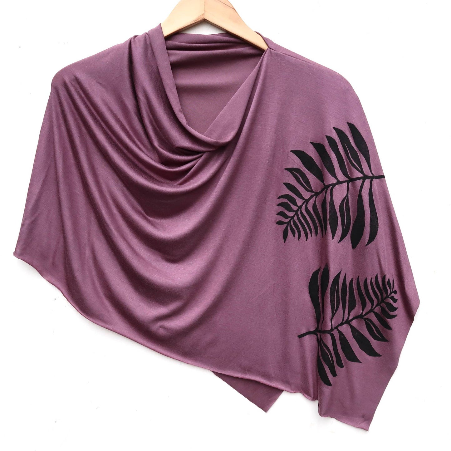 Windsparrow Studio - Lightweight Poncho - Frond (black ink)
