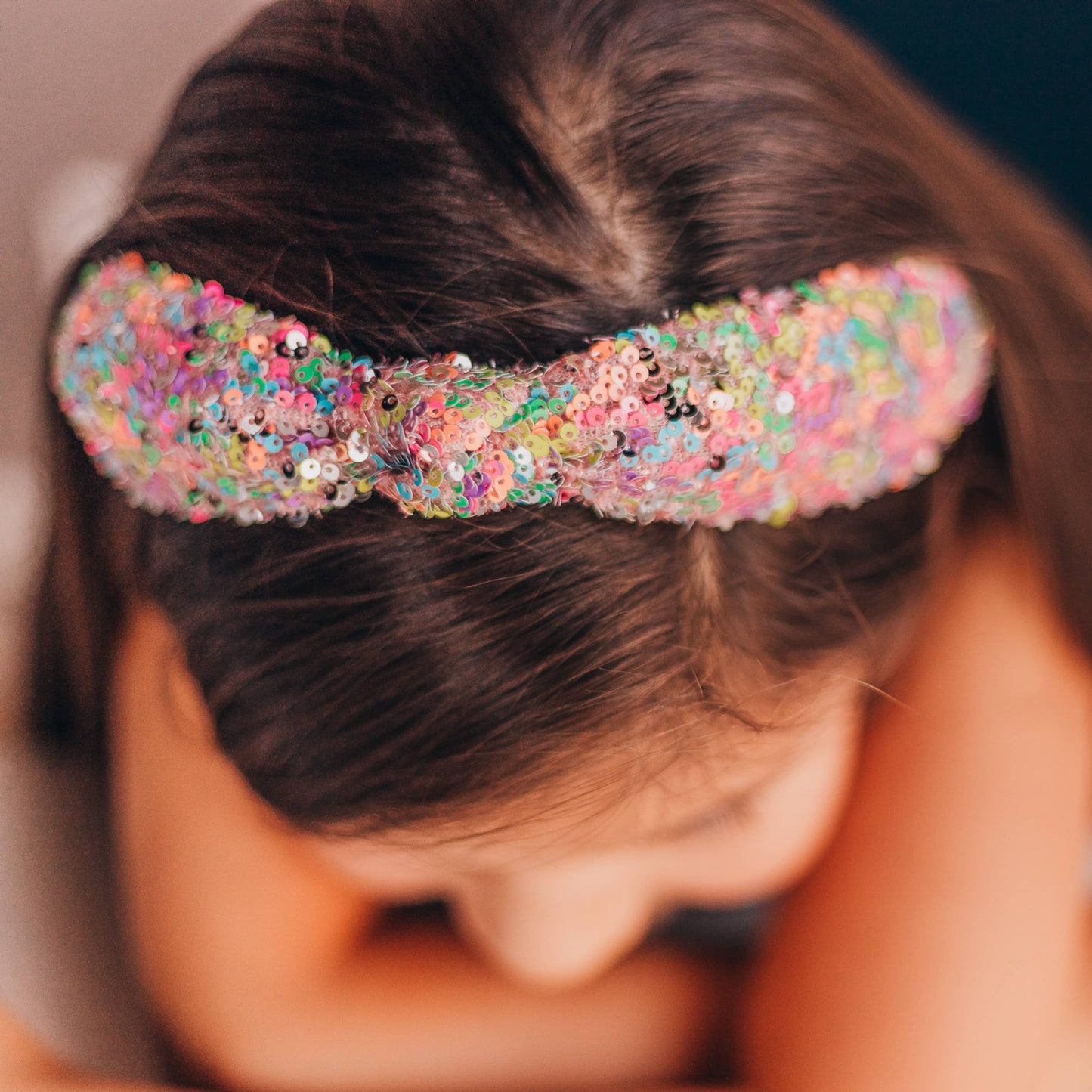 Frog Sac - Kids Knot Headband - Rainbow Sequin Knotted Hair Accessories