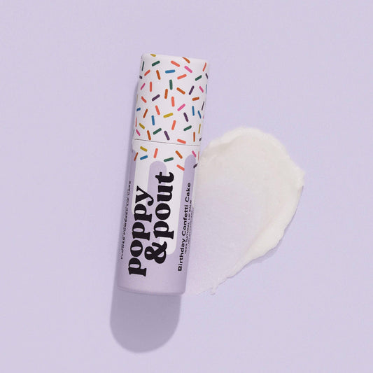 Poppy & Pout - Lip Balm, Birthday Confetti Cake, Purple