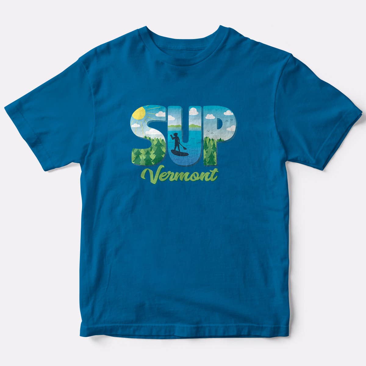 RetroPlanet - SUP VT T-Shirt Unisex S-2X Stand Up Paddleboarding Vermont