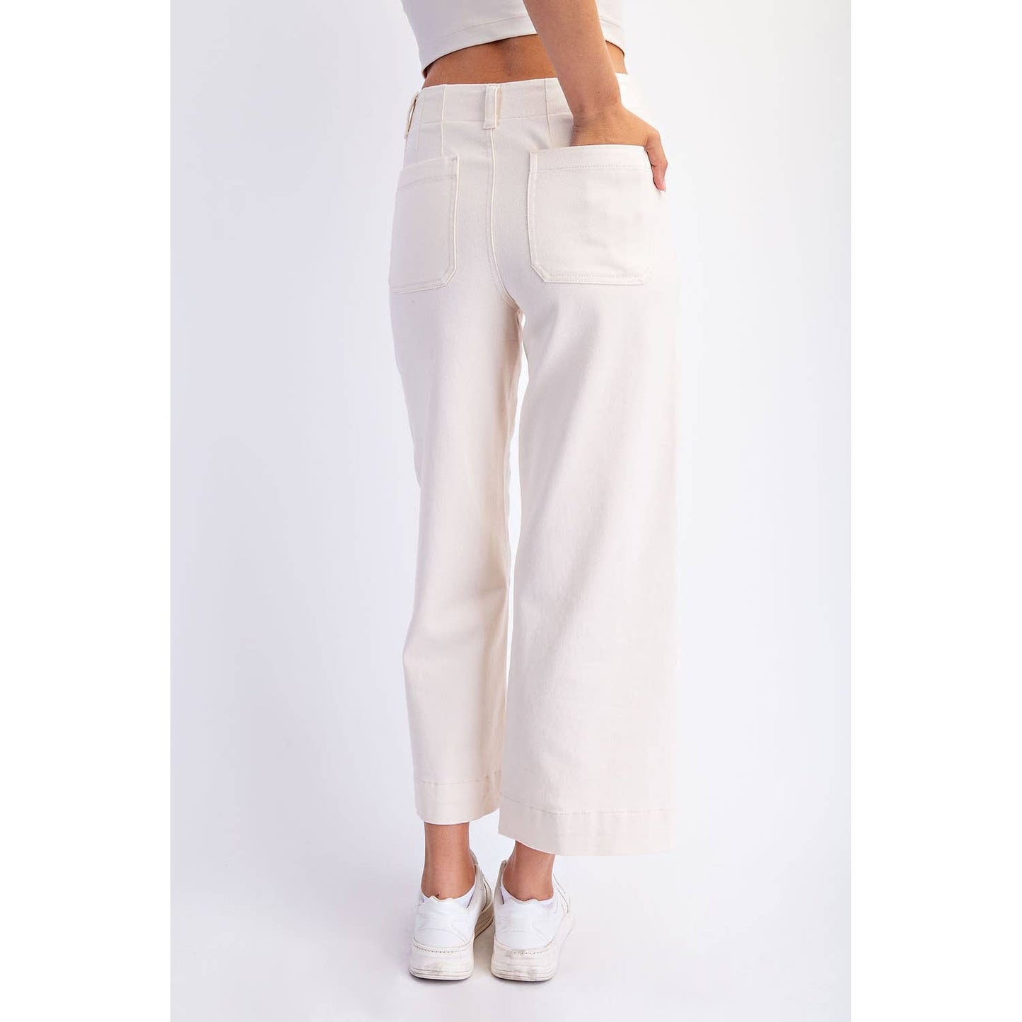 Rae Mode - HEAVY COTTON TWILL CROPPED WIDE PANTS