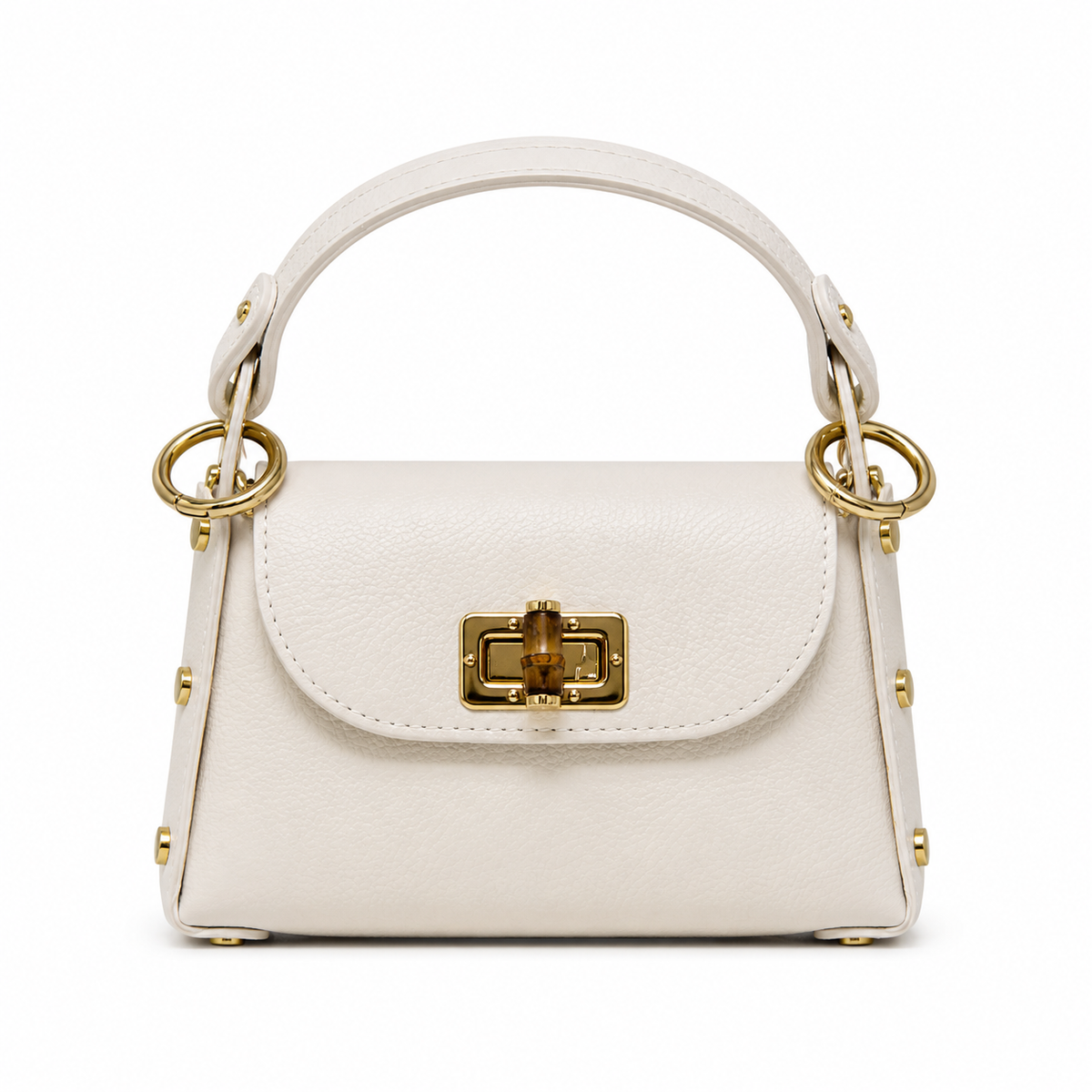 German Fuentes Handbags - GF1075 GENUINE ITALIAN LEATHER  BAMBOO CLASP, CROSSBODY BAG