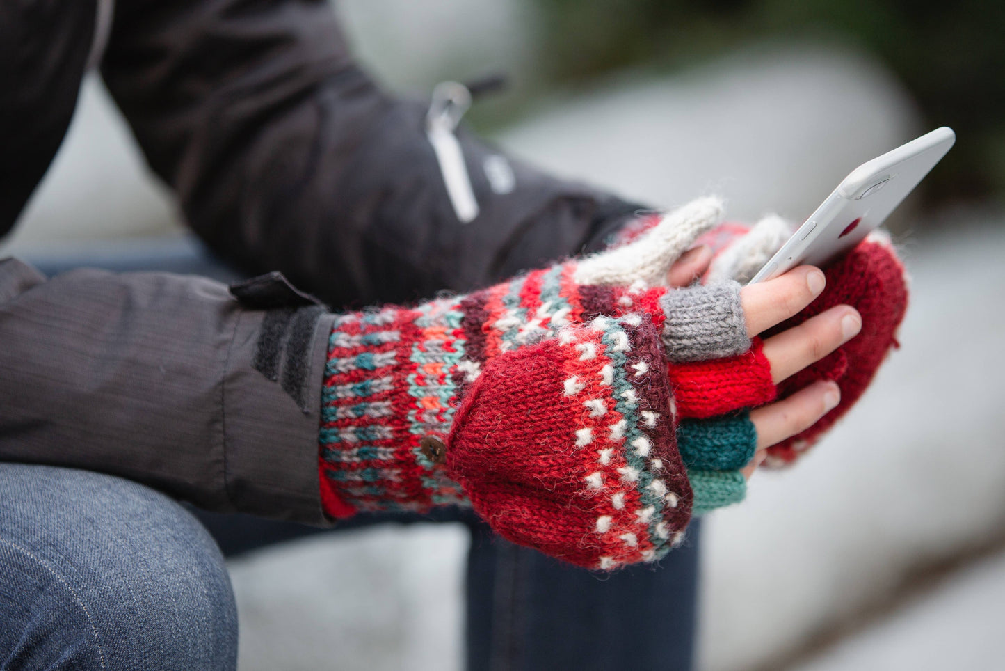 Lost Horizons Knitwear - Jasper - women's wool knit finger mittens