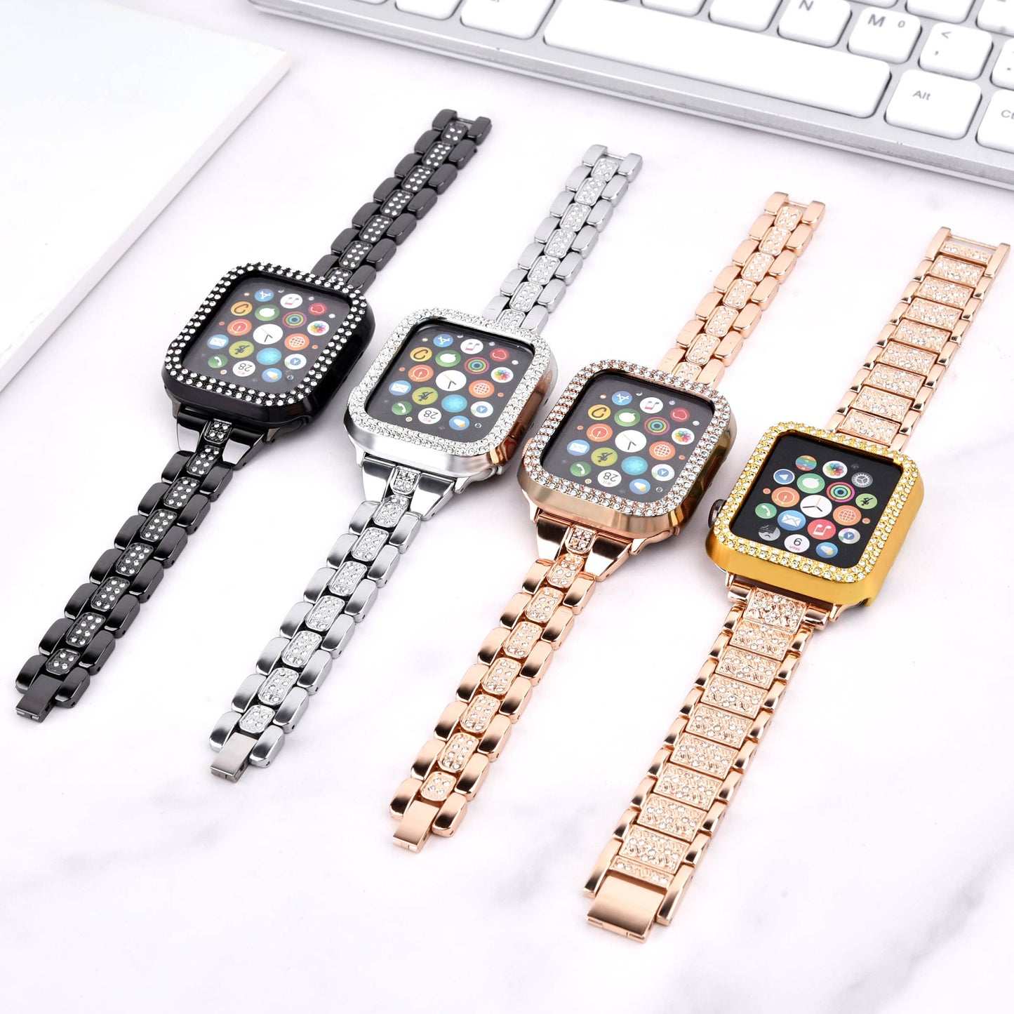 ShopTrendsNow - Rhinestone Crystal Bling Apple Watch Case Frame