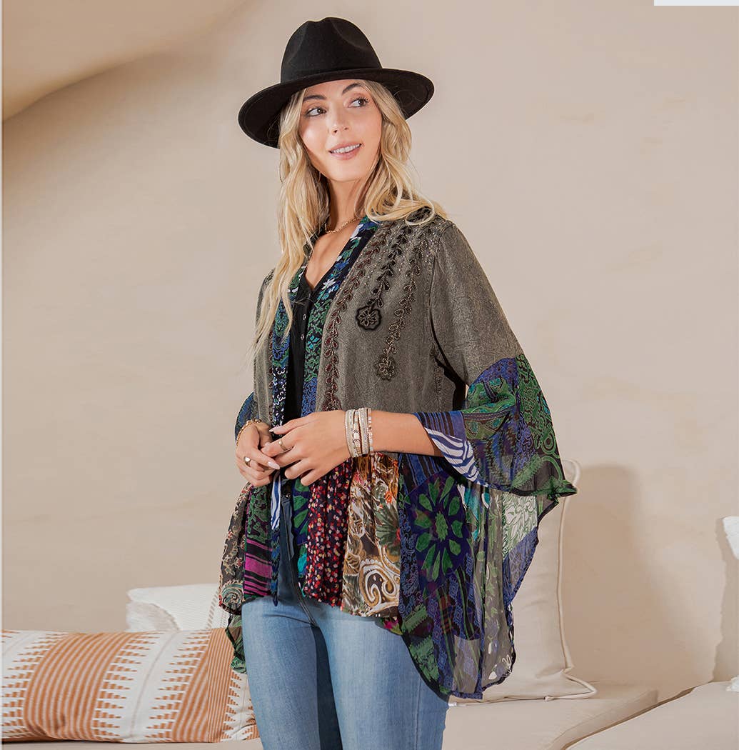 Young Threads - Boho Rustic : Embellished Shrug