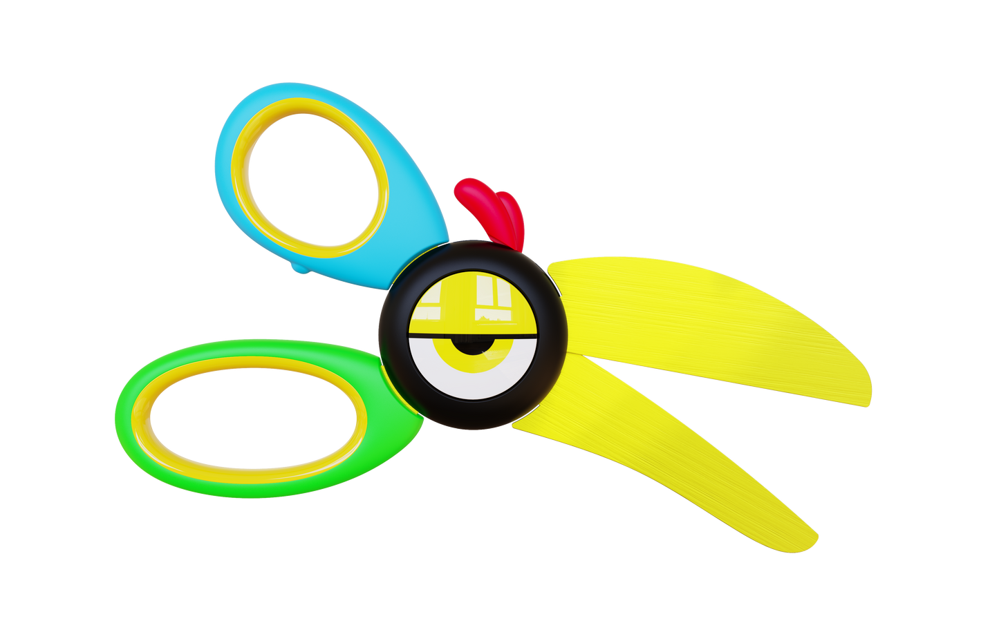 Handy Famm - Kids' Scissors w/ Safety Lock Eyelid - Toucan - "Snippy"