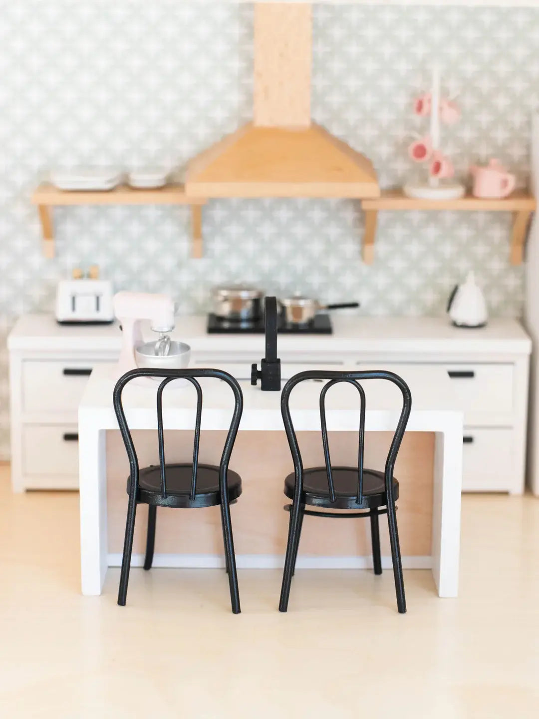 Macy Mae Dollhouse Designs - Dollhouse Metal Bistro Chair Set | Black