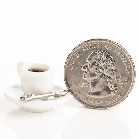 Factory Direct Craft - 7/8" Dollhouse Miniature Porcelain Coffee Cup