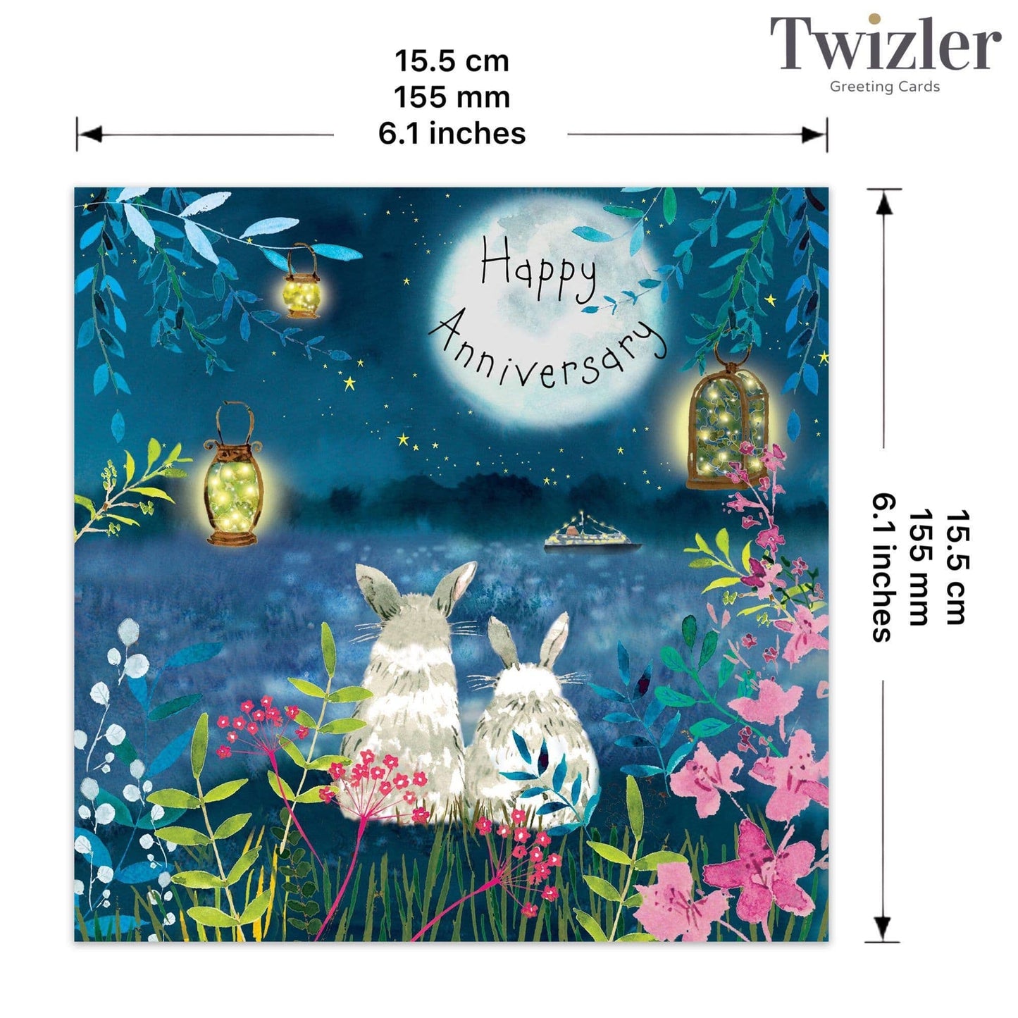Twizler Ltd - Happy Anniversary Card Rabbits
