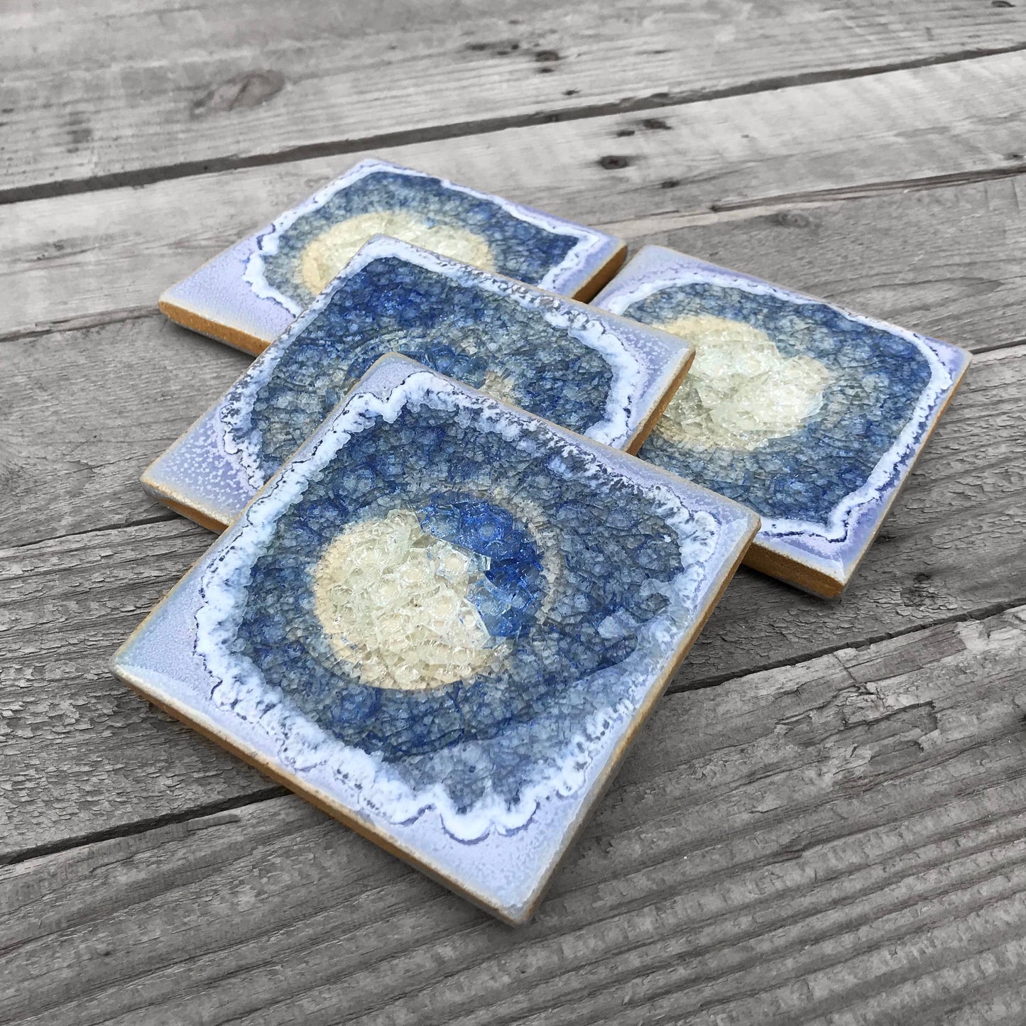 Dock 6 Pottery - Square Coaster - Periwinkle - Individual Coaster